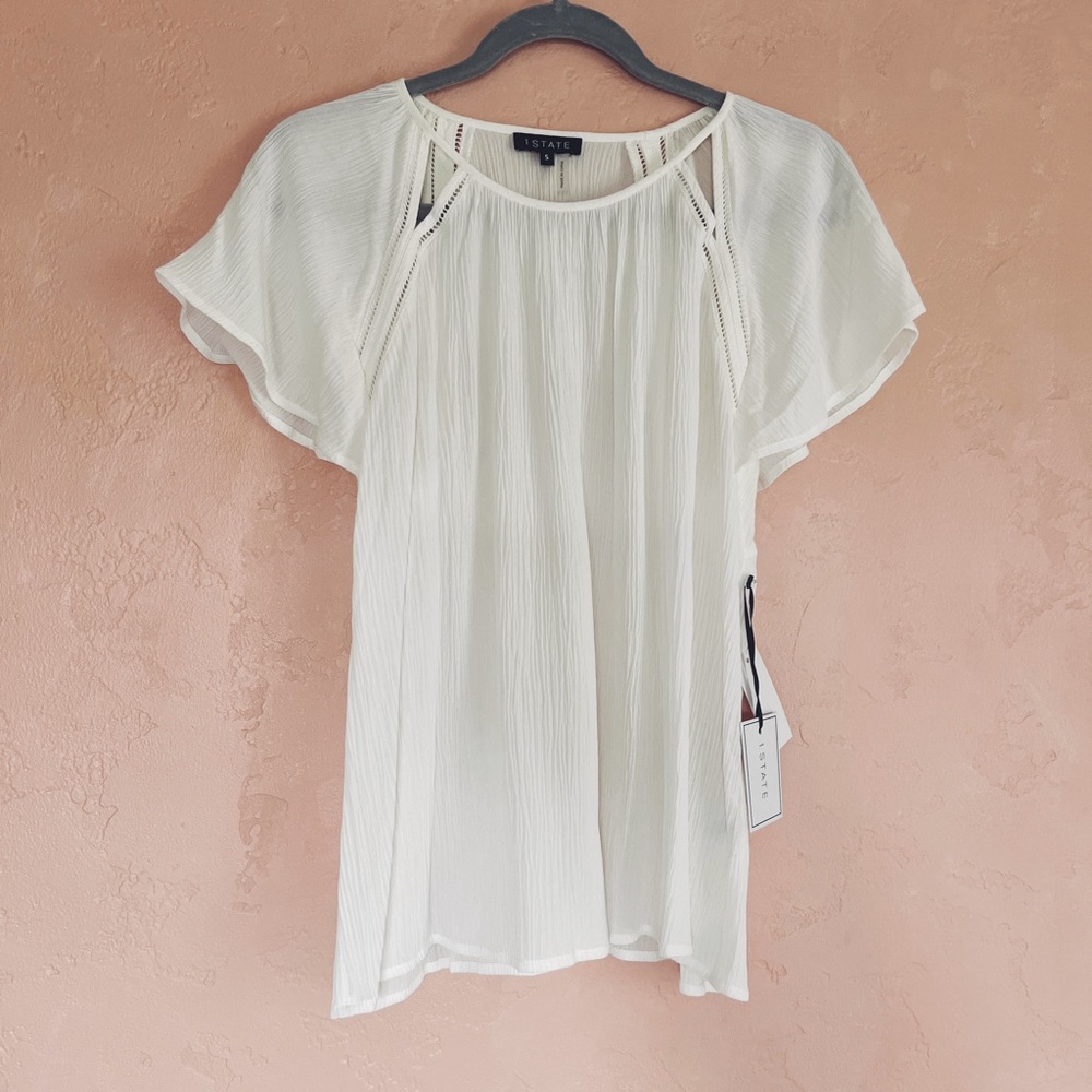 1 STATE Blouse Wanderlust Ecru Cream Revolve